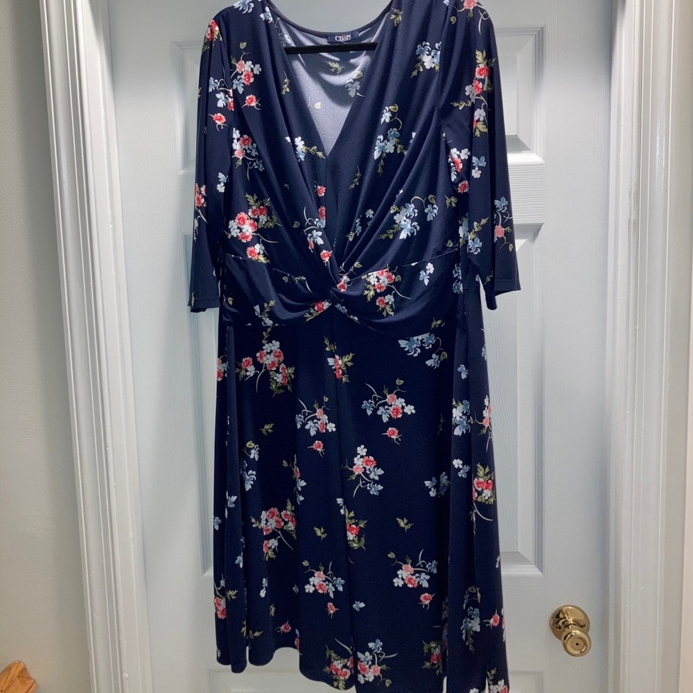 Chaps Floral Print Dress 16W